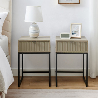 Melody Maison Pair Of One Drawer Bedside TableHesley Nordic Wood Range from B&Q