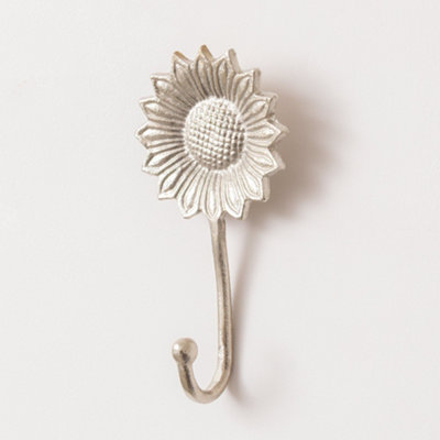 Melody Maison Silver Sunflower Wall Hook from B&Q