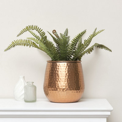 Melody Maison Copper Hammered Metal Planter from B&Q