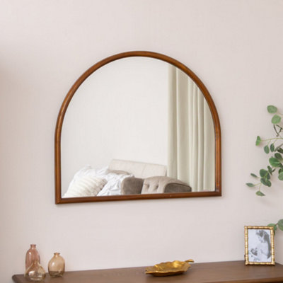 Melody Maison Dark Wood Framed Arched Wall & Mantle Mirror90Cm X 75Cm from B&Q