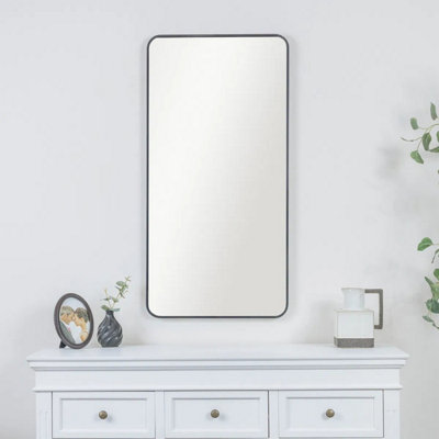 Melody Maison Black Curved Framed Wall Mirror 100Cm X 50Cm from B&Q