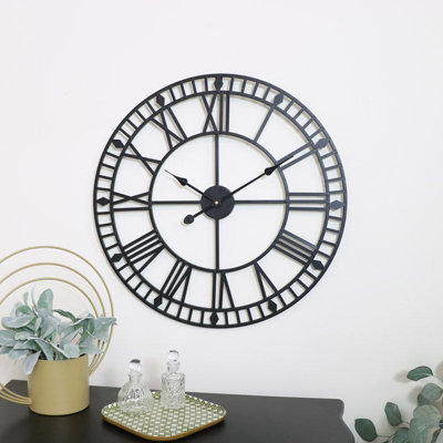 Melody Maison Black Metal Skeleton Clock 60Cm X 60Cm from B&Q