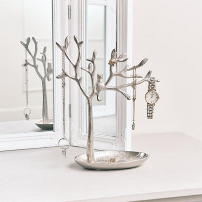 Melody Maison Silver Cat Tree Jewellery Stand from B&Q