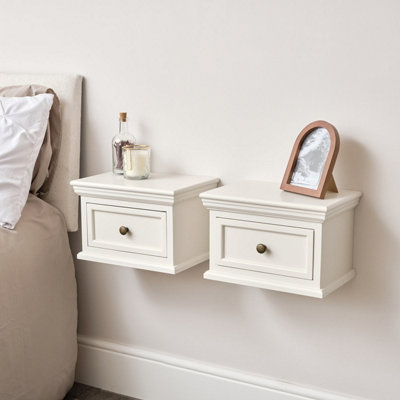 Melody Maison Pair Of Ivory Wall Mounted Bedside TablesDaventry Ivory Range from B&Q
