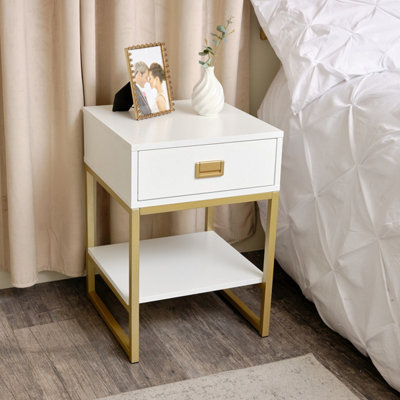 Melody Maison One Drawer Bedside Table - Elle Range White