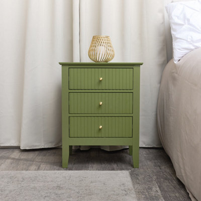 Melody Maison Green Drawer Bedside Table - Hales Range Size 3