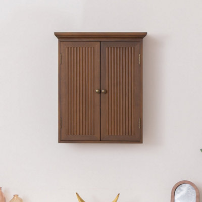 Melody Maison Dark Wood Reeded Wall Mounted Cabinet from B&Q