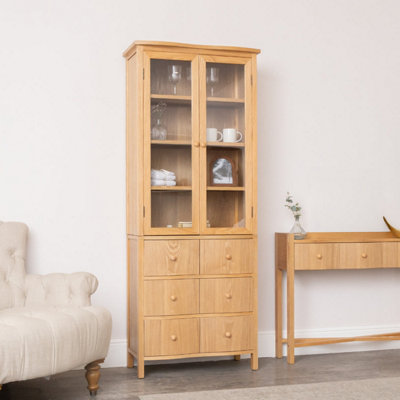 Melody Maison Pale Wood Curved Display CabinetAustin Wood Range from B&Q