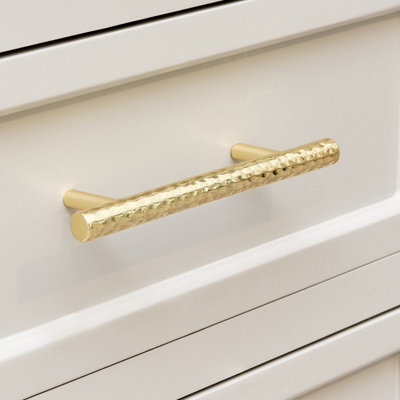B&Q -  Large Gold Metal Hammered Bar Pull Drawer Handle
