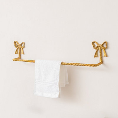 B&Q -  Metallic Gold Metal Bow Towel Rail