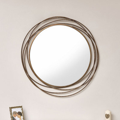 Melody Maison Large Antique Gold Swirl Wall Mirror88Cm X 85Cm