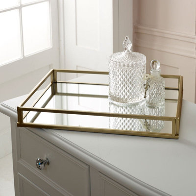 Melody Maison Large Gold Mirrored Cocktail Tray from B&Q