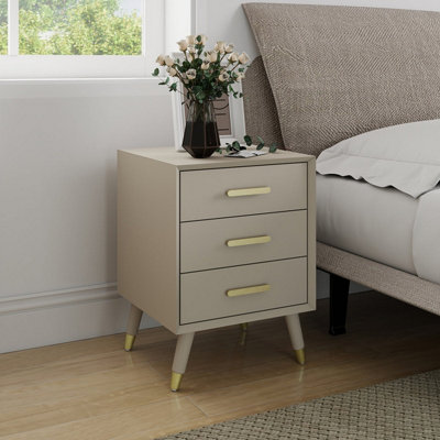 B&Q -  Pair Of 3 Drawer Bedside TablesOslo Taupe Range