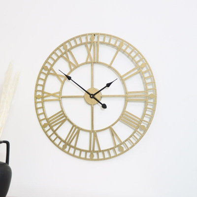 Melody Maison Gold Metal Skeleton Clock 60Cm X 60Cm from B&Q