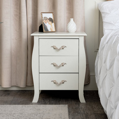 Melody Maison 3 Drawer Bedside TableElizabeth Ivory Range from B&Q
