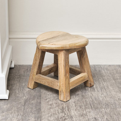 Melody Maison Small Mango Wood Heart Stool from B&Q