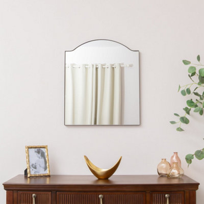 Melody Maison Matte Black Metal Framed Wall Mirror50Cm X 65Cm
