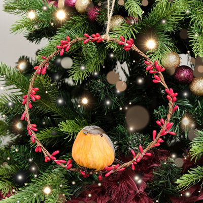 Melody Maison Large Round Robin Wreath Hanging Decoration20Cm from B&Q