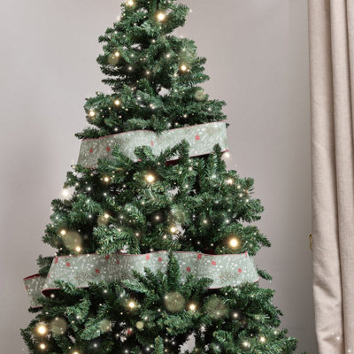 B&Q -  Green Christmas Tree Detailed Fabric Tree Ribbon270Cm (2.7M / 106.3')