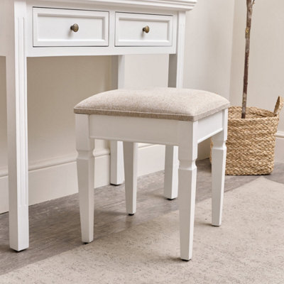 Melody Maison White Cushioned Dressing Table StoolDaventry White Range from B&Q