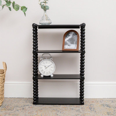 Melody Maison Black Wooden Bobble Framed 3 Tier Shelf from B&Q