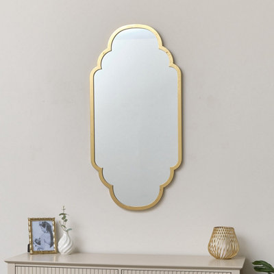 Melody Maison Gold Foiled Curved Scalloped Framed Wall Mirror 50Cm X 100Cm from B&Q