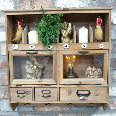 Melody Maison Wooden Wall Mounted Cupboard With Hooks from B&Q