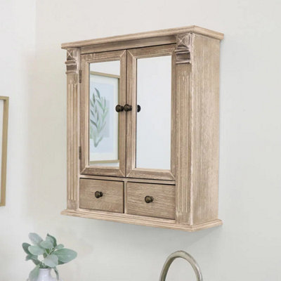 Melody Maison Wooden Mirrored Bathroom Cabinet from B&Q