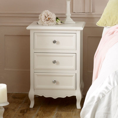 Melody Maison White 3 Drawer Bedside TableVictoria Range from B&Q
