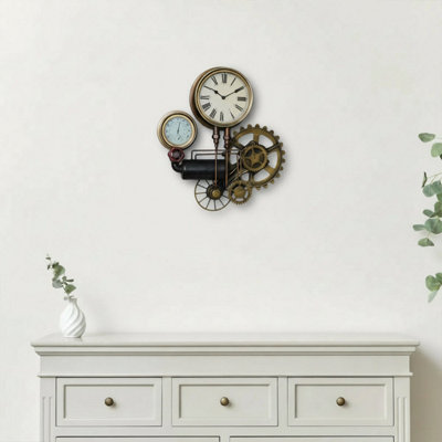 Melody Maison Large Industrial Pipe Clock 53Cm X 48Cm from B&Q