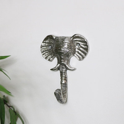 Melody Maison Silver Elephant Head Wall Hook from B&Q