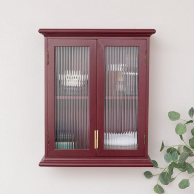 Melody Maison Mulberry Red Reeded Glass Wall Cabinet from B&Q