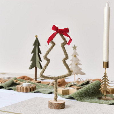 Melody Maison Green Standing Christmas Tree Decoration With Red Bow27Cm from B&Q