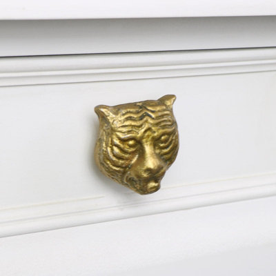Melody Maison Gold Tiger Head Drawer Knob from B&Q