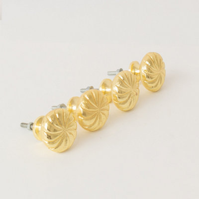 B&Q -  Set Of 4 Large Gold Swirl Drawer Knobs