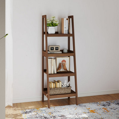 Melody Maison Mid-Century Style 4 Tier Dark Wood Ladder Shelf178Cm from B&Q