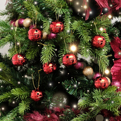 Melody Maison Set Of 8 Red Hanging Bell Christmas Decorations4Cm from B&Q