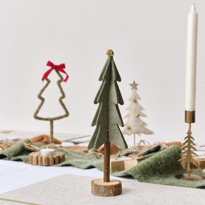 Melody Maison Green Felt Standing Tree Decoration25Cm from B&Q