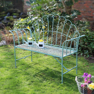 Melody Maison Antique Sage Green Garden Bench from B&Q