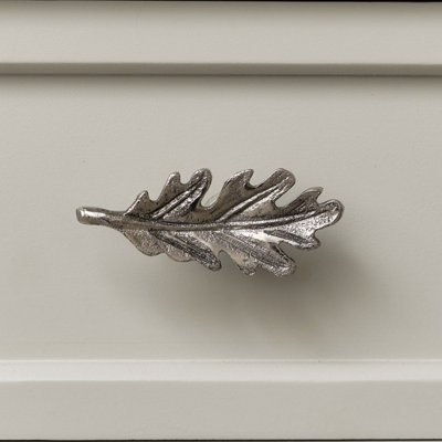Melody Maison Antique Silver Oak Leaf Drawer Knob from B&Q