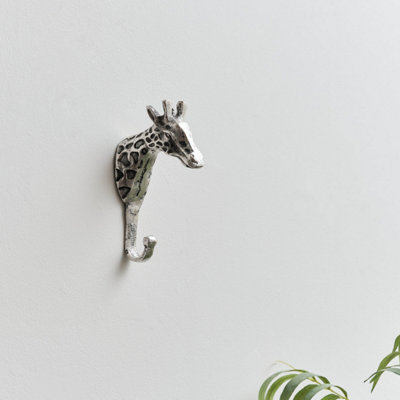 B&Q -  Silver Metal Giraffe Wall Hook