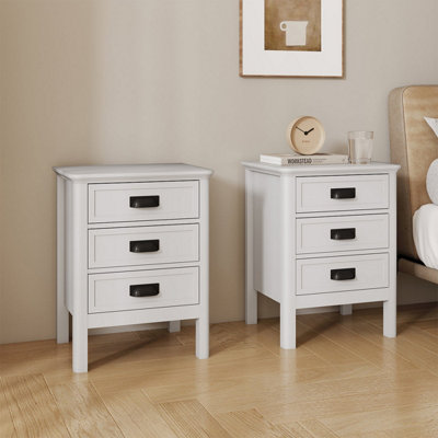 B&Q -  Pair Of 3 Drawer Bedside TablesLawrence Ivory Range