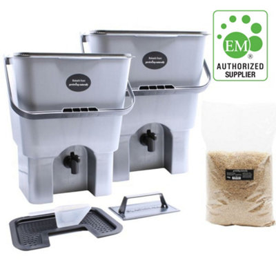 Gardening Naturally Bokashi Bin Set Of 2 Natural Composter With Bran from B&Q