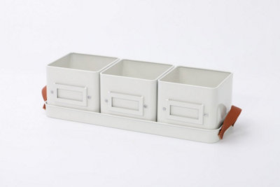 Gardening Naturally Dove Grey Pots & Tray Only from B&Q