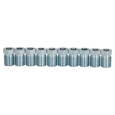 AB Tools 10Pc Steel Male Brake Pipe Union Medium Fittings 1/2" X 20 Unf For 1/4" Brakes from B&Q