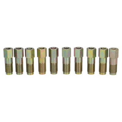 AB Tools Large Steel Male Brake Pipe Union Fittings 12mm X 1mm For 6mm Brake Pipe 10Pc from B&Q
