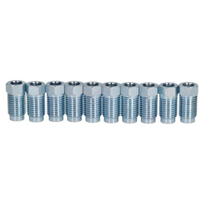 AB Tools Steel Male Brake Pipe Union Fittings 7/16" X 20 Unf For 1/4" Brake Pipe 10Pc from B&Q