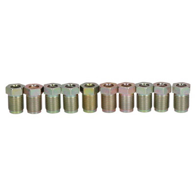 AB Tools Steel Male Brake Pipe Union Fittings 12mm X 1mm For 1/4" Or 6mm Brake Pipe 10Pc from B&Q