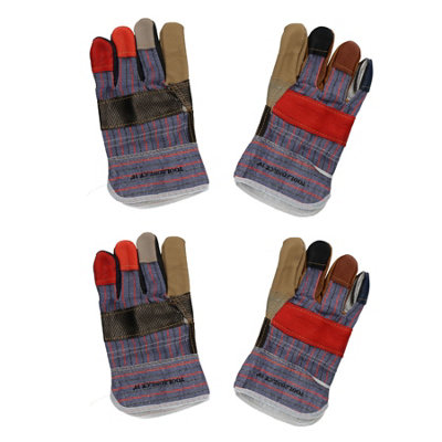 AB Tools 2 Pairs 10" Large Rainbow Hide Furniture Gloves Work Wear Safety Gardening from B&Q