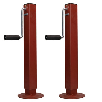 Pair Telescopic Screw Jack Prop Stand Trailer Drop Stand Level 800Kg Capacity from B&Q